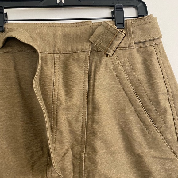 Loft NWT Sateen Utility Skirt Olive Green Belted - Picture 5 of 10